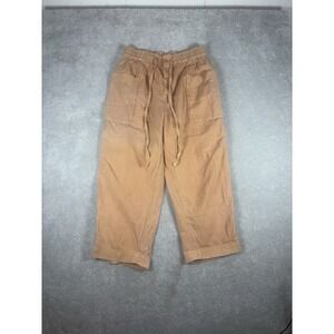 Free People Be The Change Slouch  Women Pants Wide Leg Sz S Orange Oversized